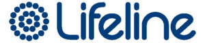 Lifeline Australia logo, blue text and circles.